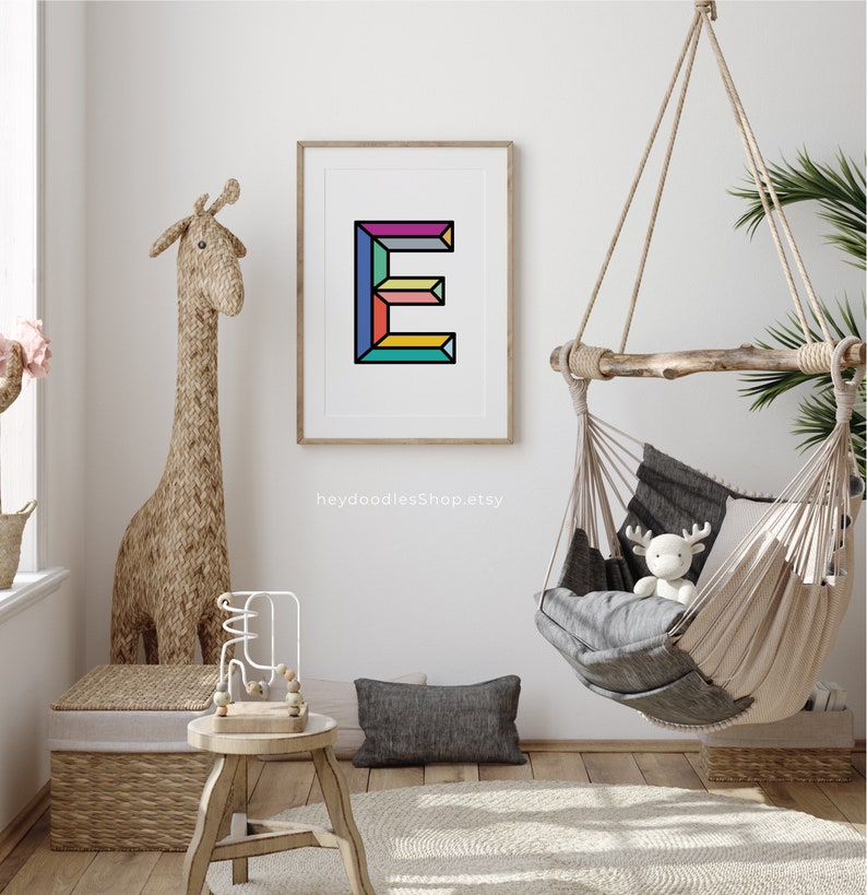 Initial Decor Nursery Initial Nursery Decor Letter E Wall Etsy