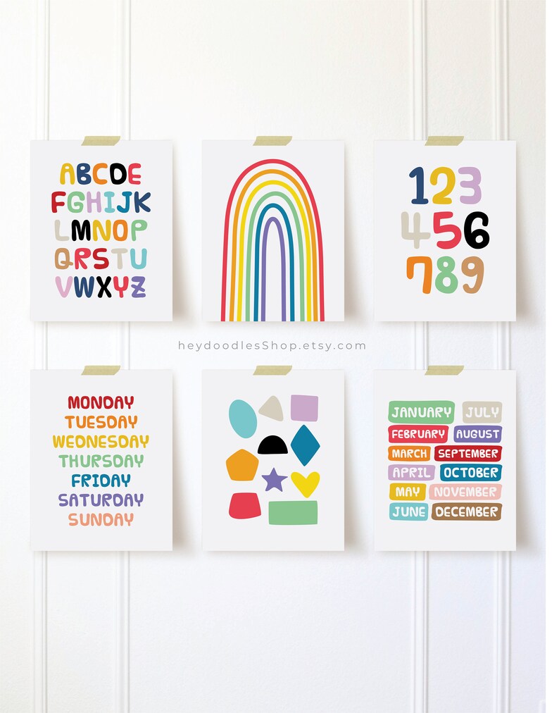 Kids Wall Art Children's Wall Art Nursery Set of 6 Etsy