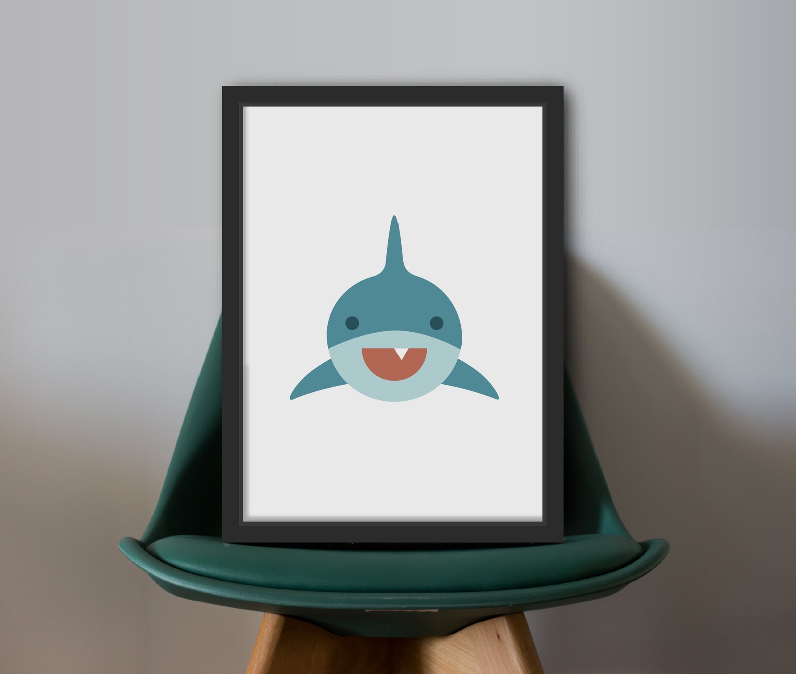 Baby Shark Blue Shark Wall Art Printable Play Room Kids - Etsy