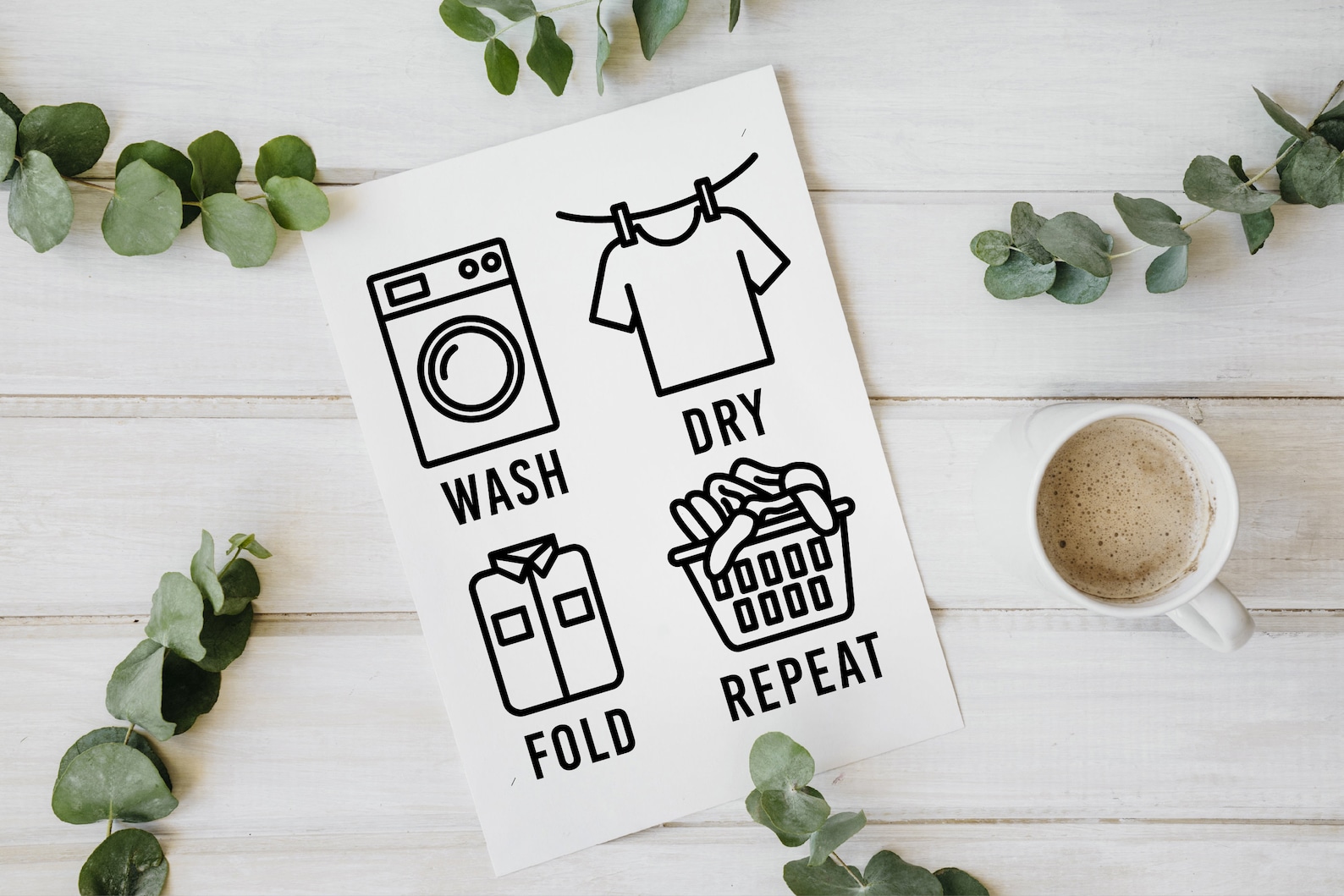 Wash Dry Fold Repeat Laundry Room Wall Art Decor Printable - Etsy