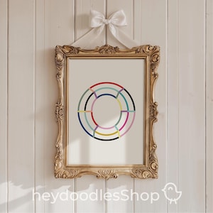Colorful Monogram Letter O Printable Wall Art for Kids Room Decor Nursery Print Instant Download Playroom Poster Modern Initial Letter Art