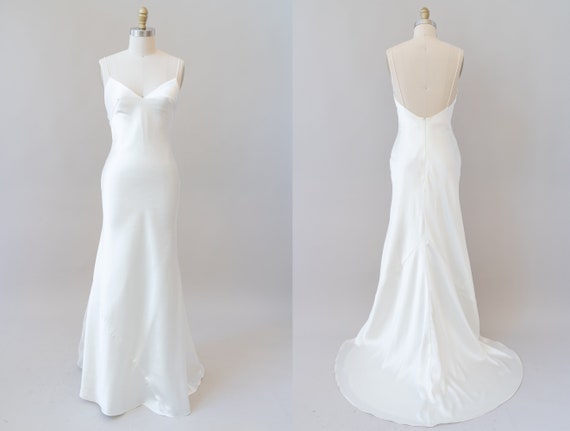 spaghetti strap wedding dress low back