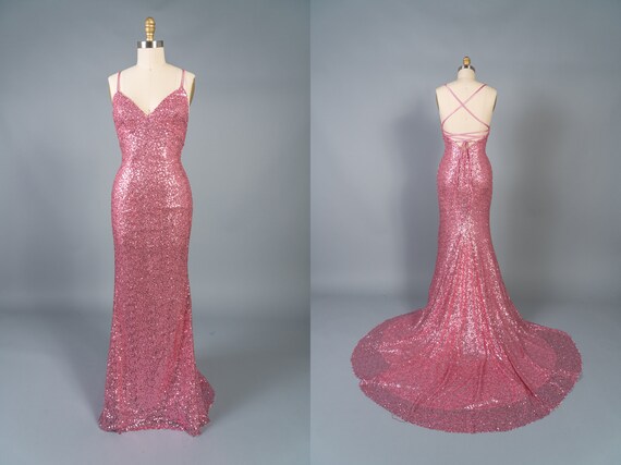 pink sequin mermaid dress