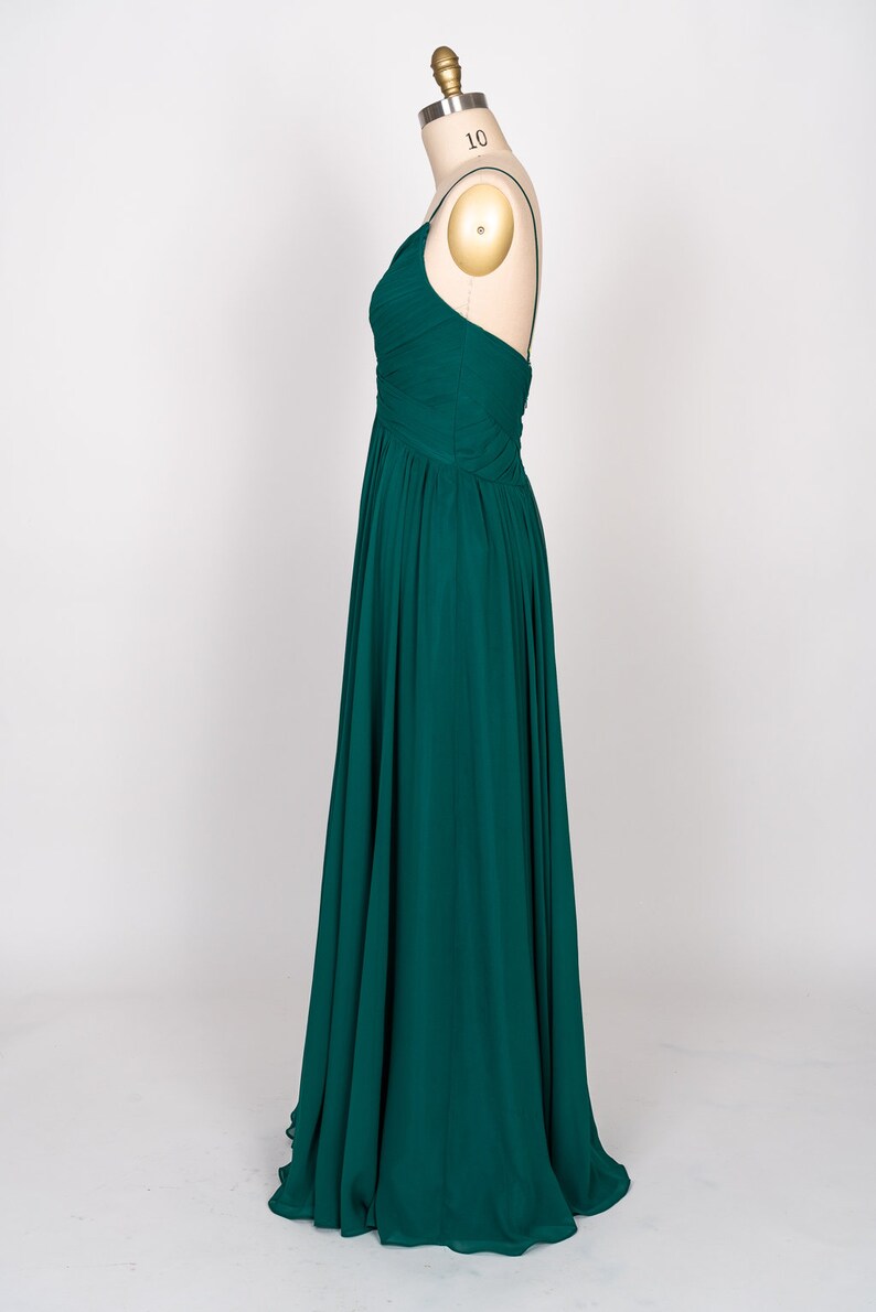 Cross-pleated Spaghetti Strap Chiffon Dress Cabernet