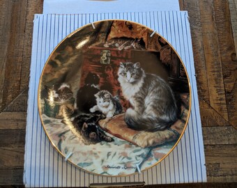Victorian Cat plate collection-"playing in the parlor"