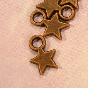 Star 10mm Antique Copper Tone Double Sided Small Celestial Charms - 0921