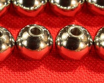 6mm Round 304 Stainless Steel Silver Tone Spacer Beads - 1020