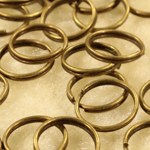 10mm Antique Bronze Tone Metal Alloy Split Jump Rings Findings - 0519