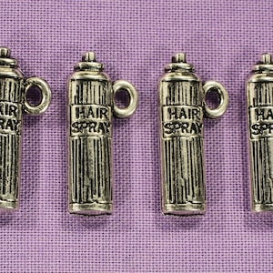Hairspray Can 22mm Antique Silver Tone 3D Beautician Charms - 0267