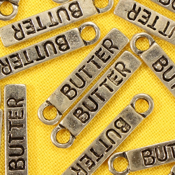 Stick of Butter 20mm Antique Silver Tone Single Sided Baking Cooking Charms - 0661