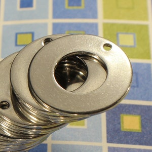 20mm Stainless Steel Washer Circle Ring Blank Stamping Tag Charms - 0777