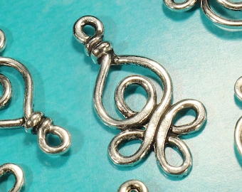 Celtic Knot 28mm Antique Silver Tone Double Sided Pendant Charms - 0972