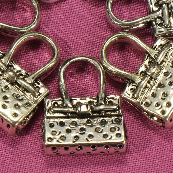 Purse or Handbag 19mm Antique Silver Tone Double Sided Ladies Accessory Charms - 0922