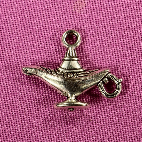 Magic Lamp 23mm Antique Silver Tone 3D Fairy Tale Charms - 0293