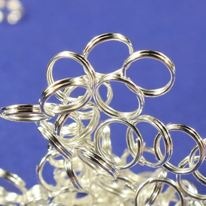 7mm Silver Plated Iron Based Alloy Split Jump Rings Findings - 0593