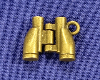 Binoculars 17mm Antique Bronze Tone Articulated 3D Outdoor Travel Charms - 0377