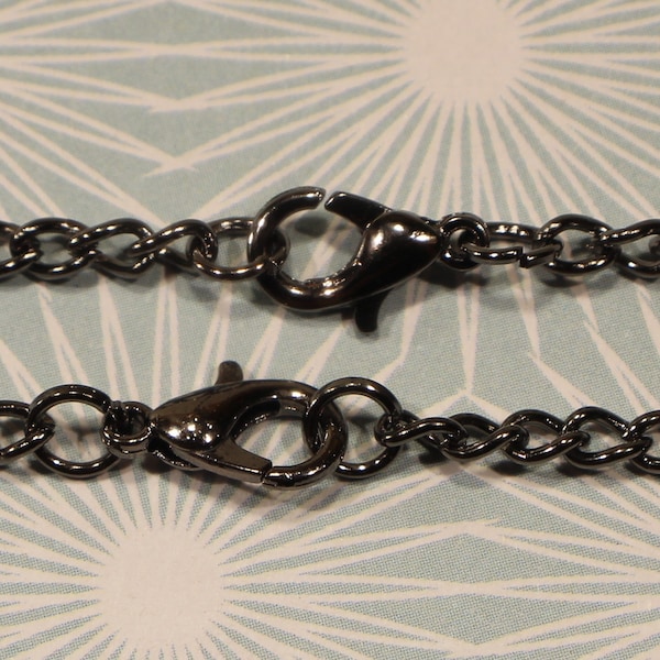 32" Gunmetal Cable Link Iron Based Chain with 12mm Lobster Clasp Necklace - 1389