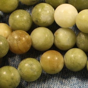 8mm Green Jade Natural Gemstone Matte Finish Round Jewelry Making Individual and Strand Craft Beads - 0351
