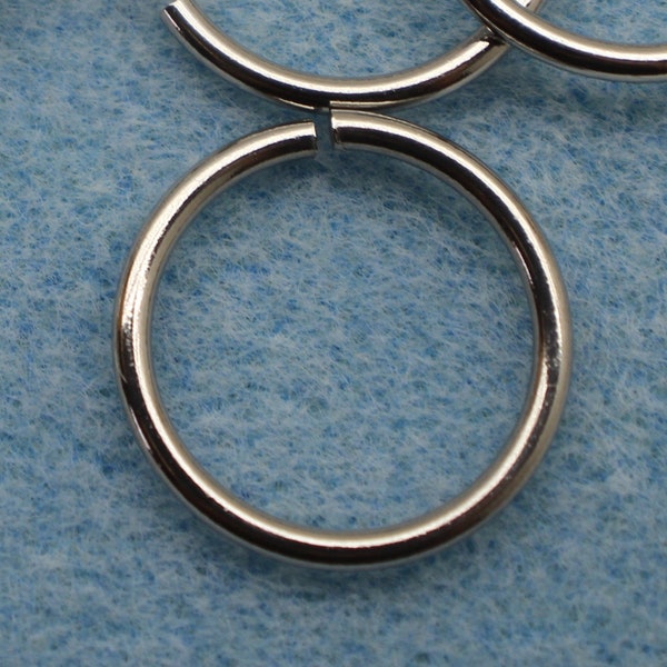22mm Stainless Steel Silver Tone Open Jump Ring Findings - 1484