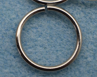 22mm Stainless Steel Silver Tone Open Jump Ring Findings - 1484