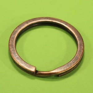 25mm Split Key Ring Antique Copper Tone Iron Based Alloy Key Chain Findings - 1136
