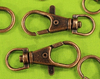 Swivel Lobster Clasp 36mm Antique Copper Tone Key Chain Key Ring Clasp Findings - 0878