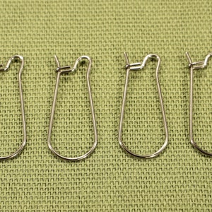 10 Stainless Steel Kidney Ear Wire Fish Hook with Clasp No Fade Earring  Findings