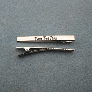 Engrave Silver Claw Hair Clips - Etsy display picture 1