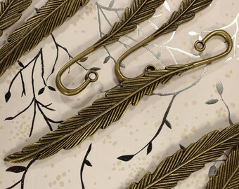 Wholesale Lots Bronze Tone Pattern Bookmarks With Loop 8.5cm 