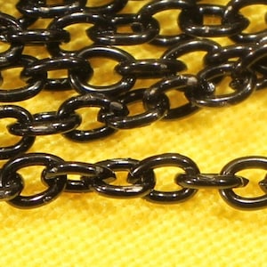 Black 3mm x 2.5mm Cable Link Iron Based Alloy Chain &#39;Sold By The Foot&#39; Findings - 1323