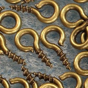 Screw Bail 8mm Antique Bronze Tone Metal Alloy Jewelry Findings - 1003