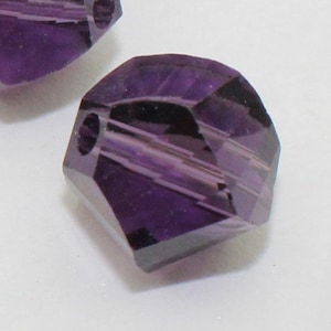 7mm-8mm Purple Multi Faceted Irregular Shape Glass Jewelry Making Loose Craft Beads - 0549
