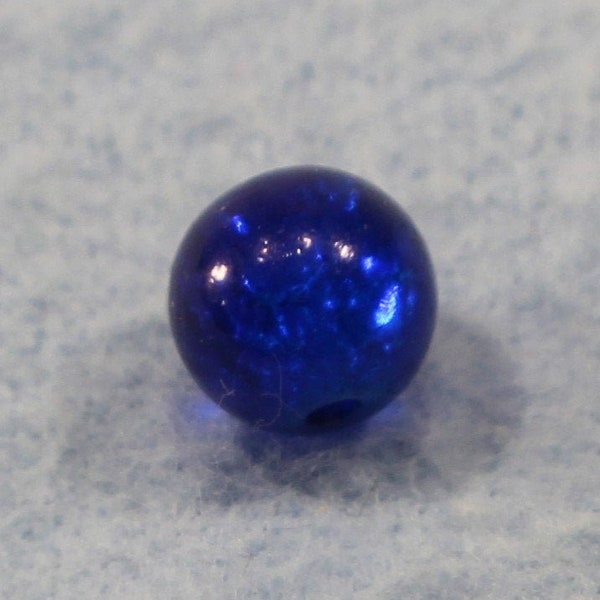 6mm Deep Blue Crackle Glass Jewelry Making Loose Craft Beads - 1464