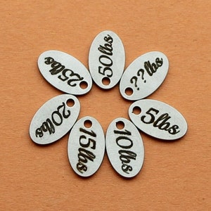 Weight Loss Tracker Charms Oval 12mm Silver Tone 304 Stainless Steel Laser Engraved Markers - SL0401