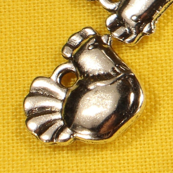 Chicken 13mm Antique Silver Tone Double Sided Barnyard Farm Animal Charms - 1285