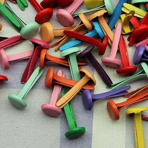 Brads 14mm Iron Alloy Assorted Color Painted Scrapbook Craft Findings - 1706