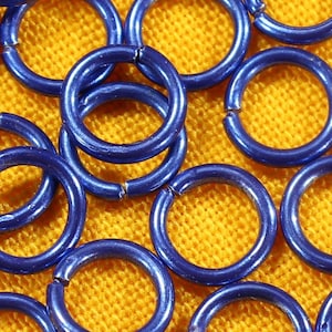 6mm Blue Iron Based Open Jump Ring Findings - 1025