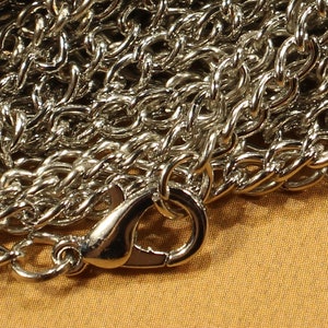 32&quot; Silver Tone Cable Link Iron Based Chain with 12mm Lobster Clasp Necklace - 1380