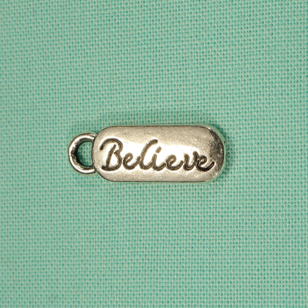 Believe 20mm Antique Silver Tone Single Sided Holiday Word Charms ...