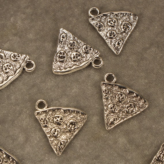 For The Pizza Lover! Handmade Sterling Silver Slice Of Pizza Charm Pendant