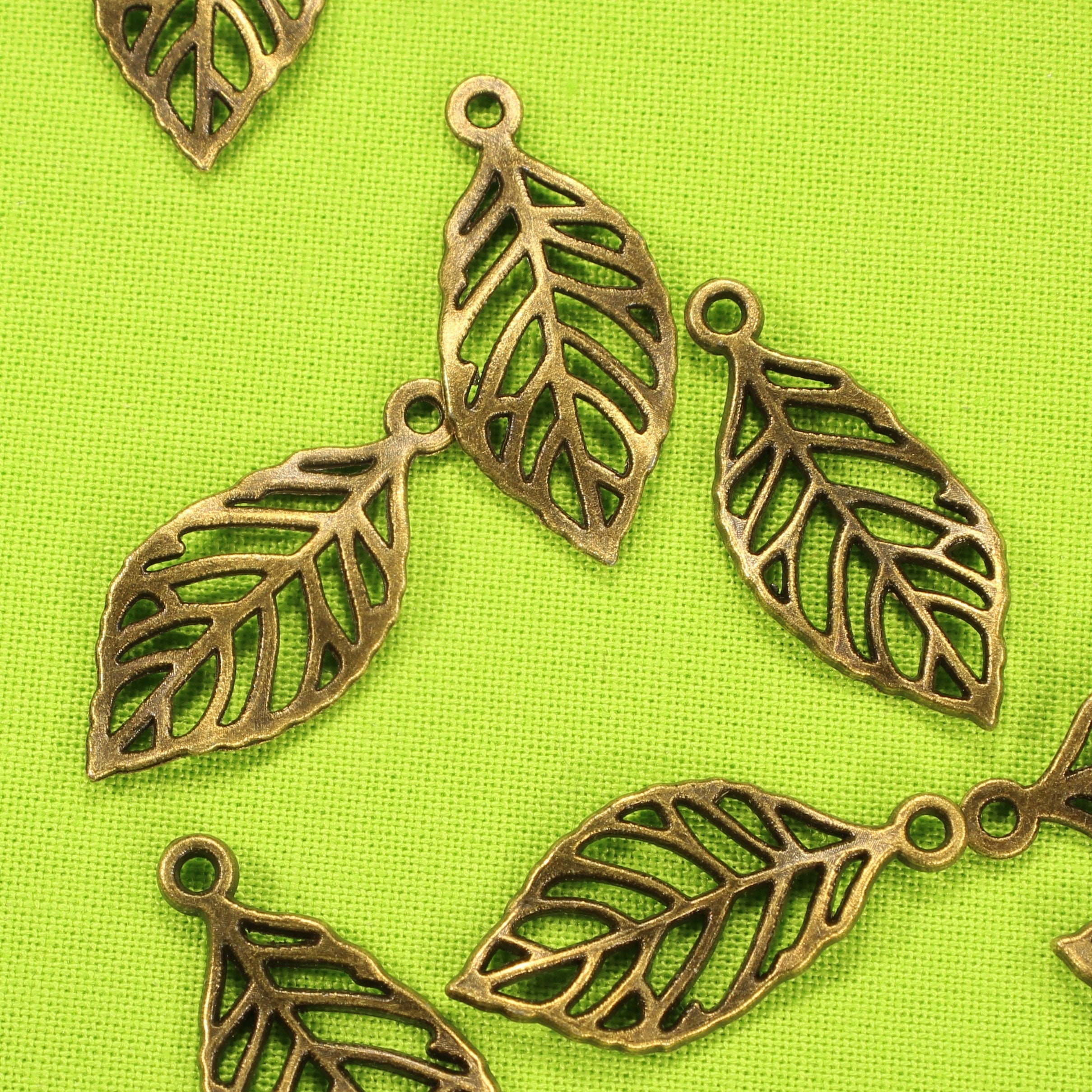 Copper Leaf Zipper Charm, Small Woodland Zip Pull Charm, Purse