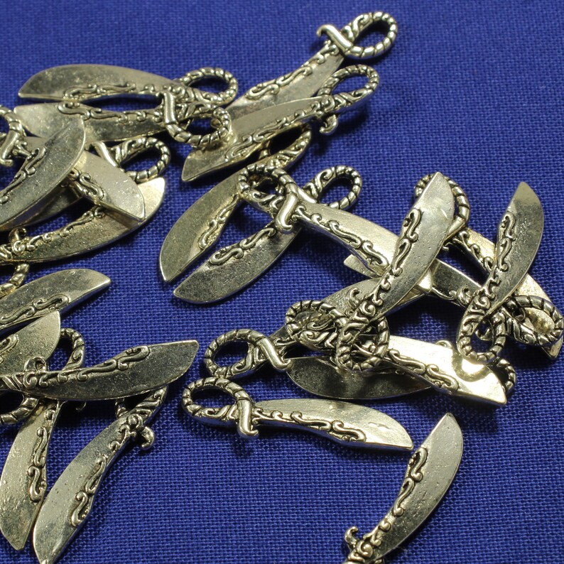 thumbnail image 2 of Sterling Silver Double Sided Dagger Sword Charm Pendant - 925 Silver, US Made 2 of 2