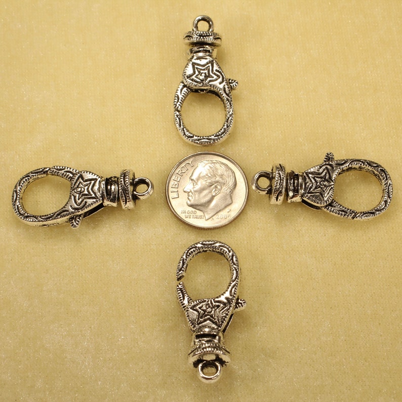 30mm Western Style Large Swivel Lobster Clasp Antique Silver Etsy