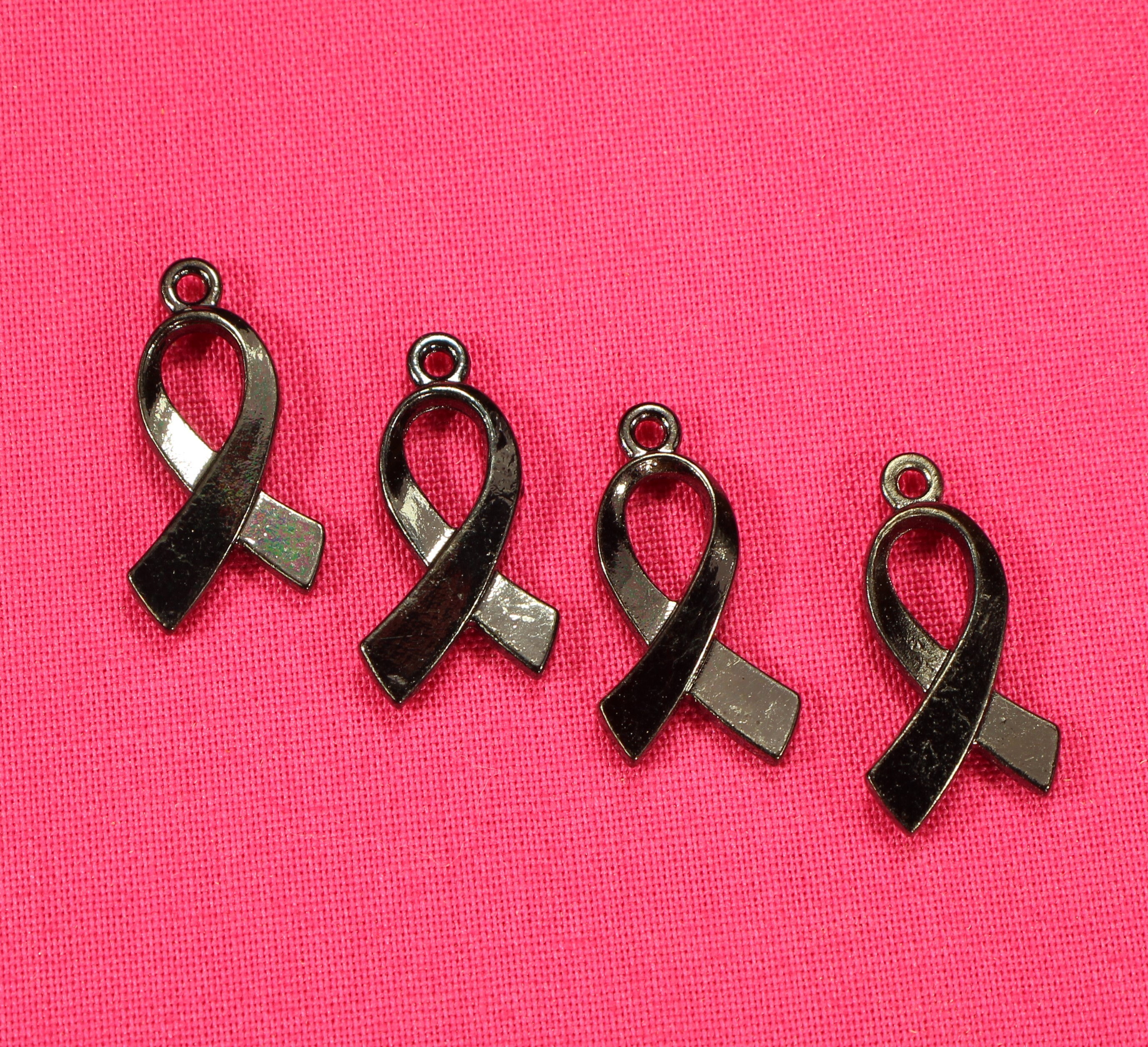 Awareness Ribbon 22mm Gunmetal Finish Double Sided Support Charms ...