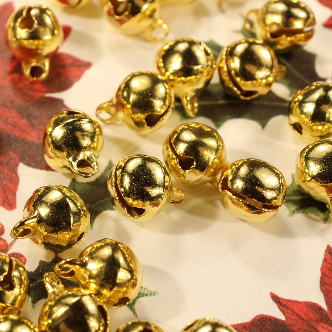 Jingle Bells 8mm Gold Plated Copper Base 3D Holiday Charms Etsy