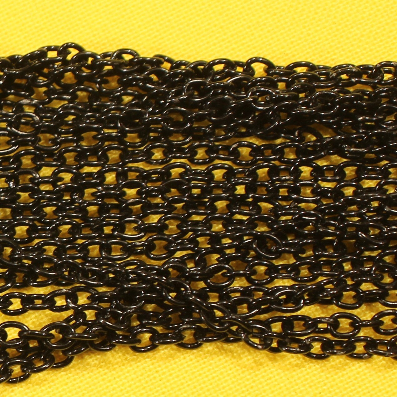 ブラック 3 mm x 2.5 mm ケーブルリンク 鉄系合金チェーン 