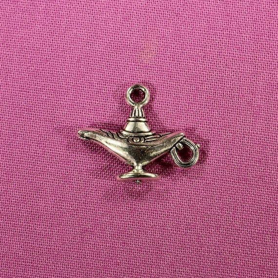 Magic Lamp 23mm Antique Silver Tone 3D Fairy Tale Charms - 0293