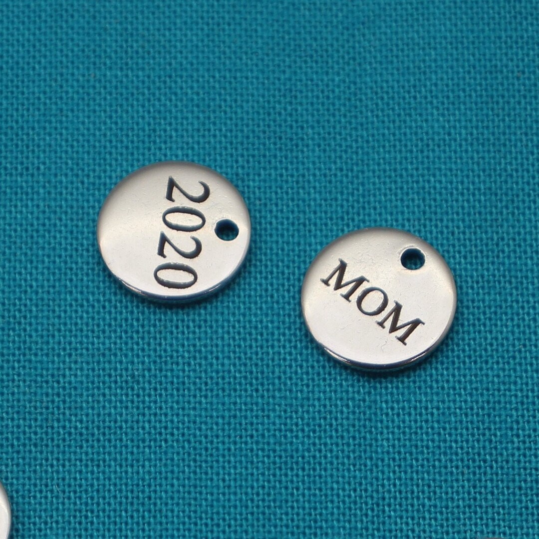 Personalized Round 10mm Silver Tone 304 Stainless Steel Custom Laser ...