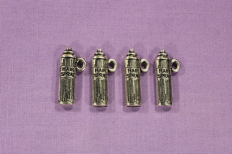 0267 Hairspray Can 22mm Antique Silver Tone 3D Beautician Charms