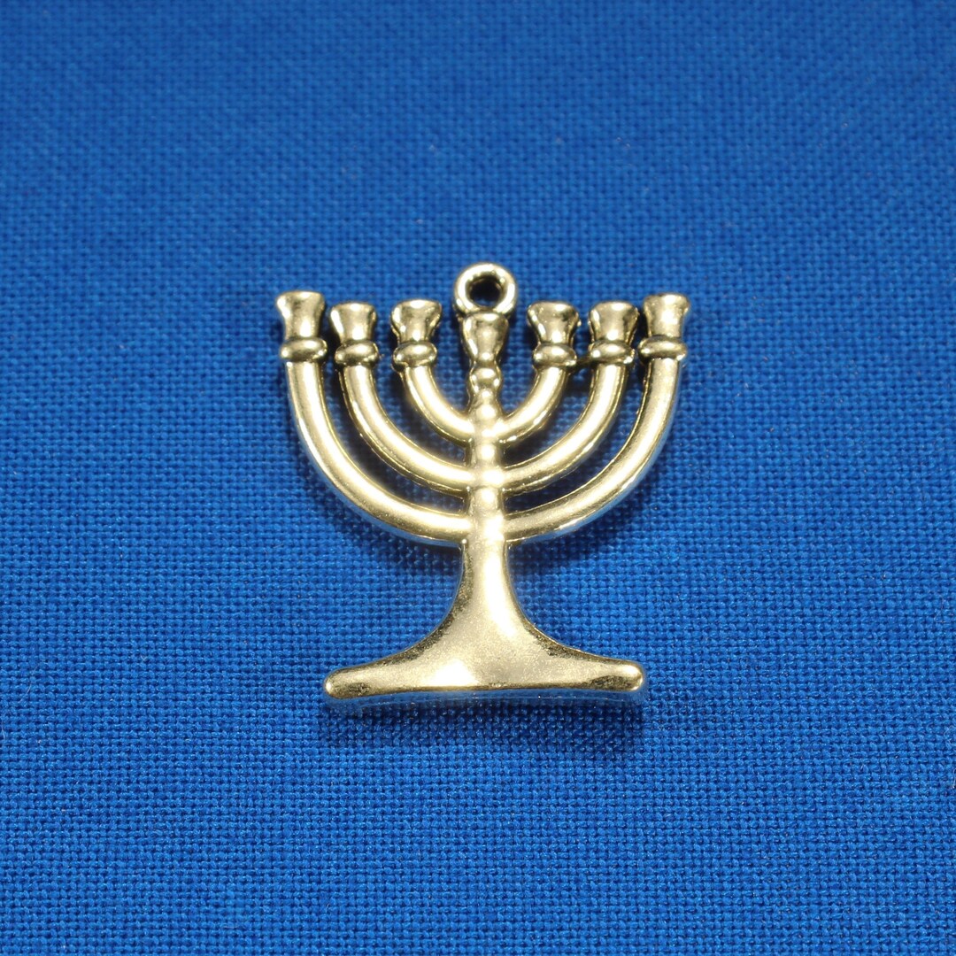 Menorah 22mm Antique Silver Tone Double Sided Religious Charms 1133 Etsy